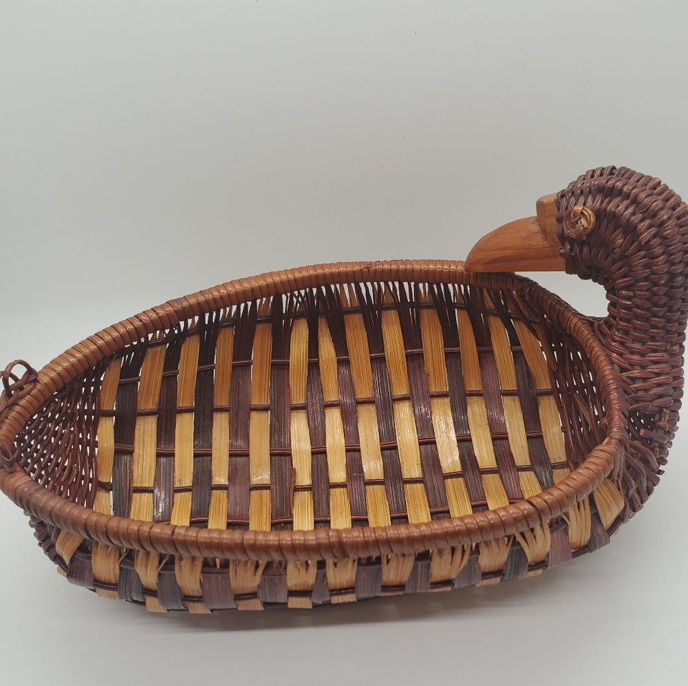 Vintage Duck Wicker Basket